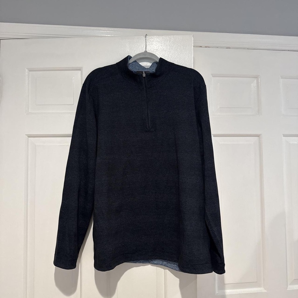 Men's Black Quarter-Zip Sweater Pullover